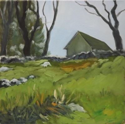 wicklow hill farm irish landscape painting