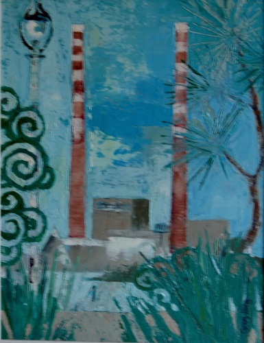 painting of the studio pond