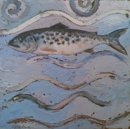 brown trout, celtic design