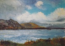 lough inagh recess connemara lake painting